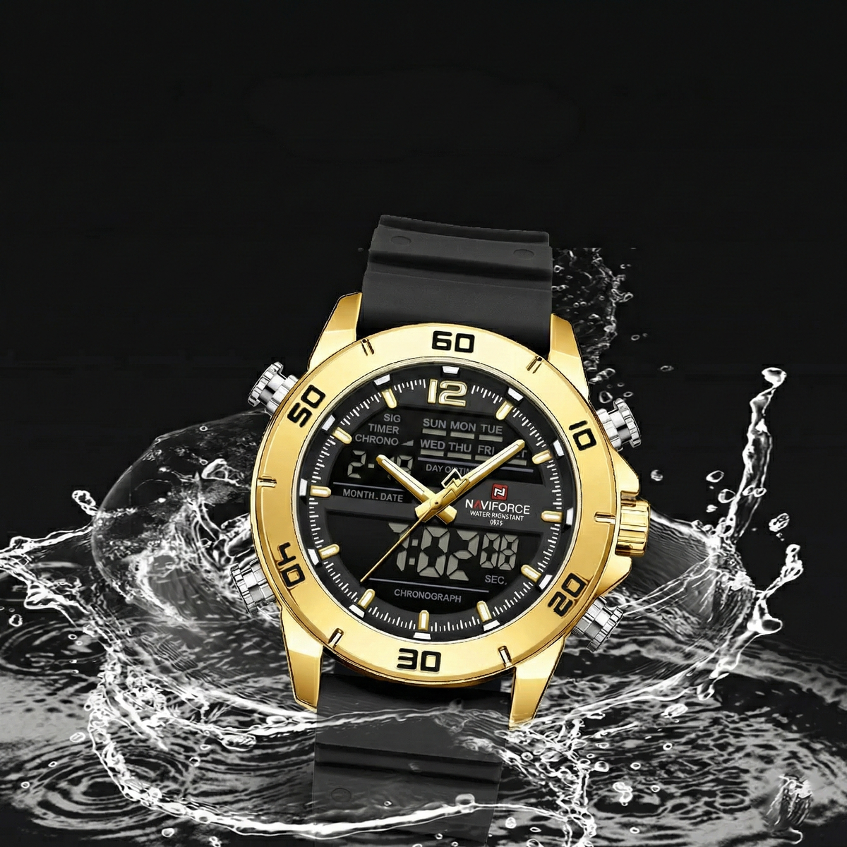 Relógio Naviforce Esportivo Titan Gold NF9253T