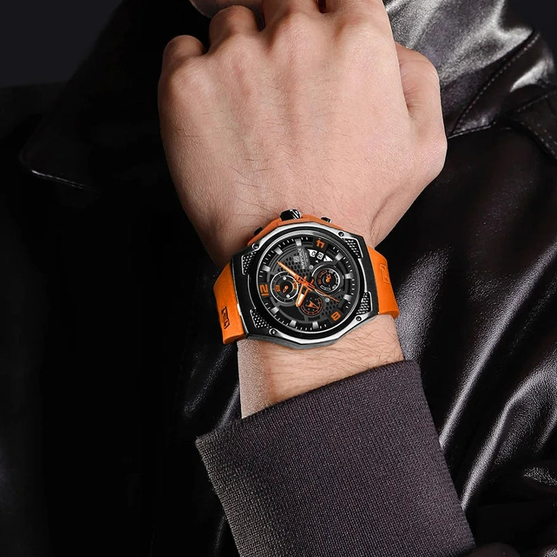 Relógio Esportivo Masculino Naviforce Legacy Orange