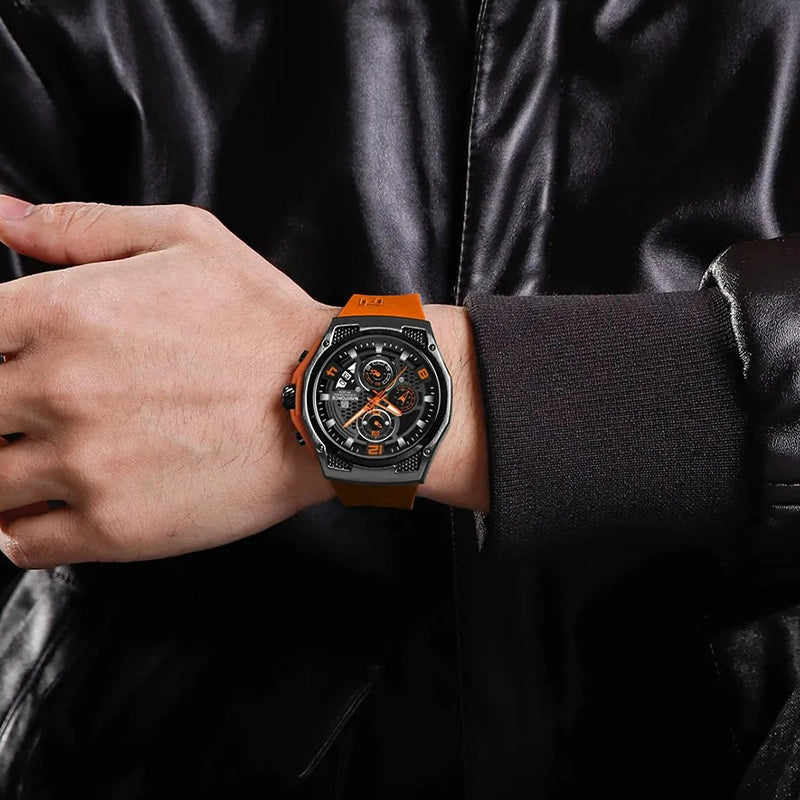 Relógio Esportivo Masculino Naviforce Legacy Orange