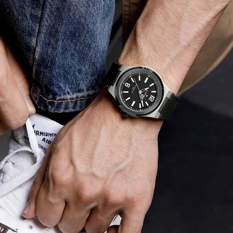 Relógio Casual Masculino Naviforce Basic Black