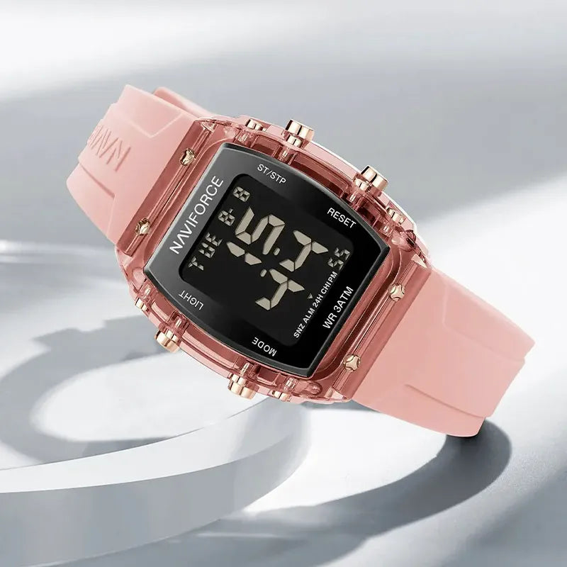 Relógio Digital Feminino Naviforce Slim Gum
