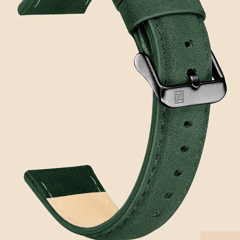 Relógio Masculino Pulseira de Couro Naviforce NF 9202 Green