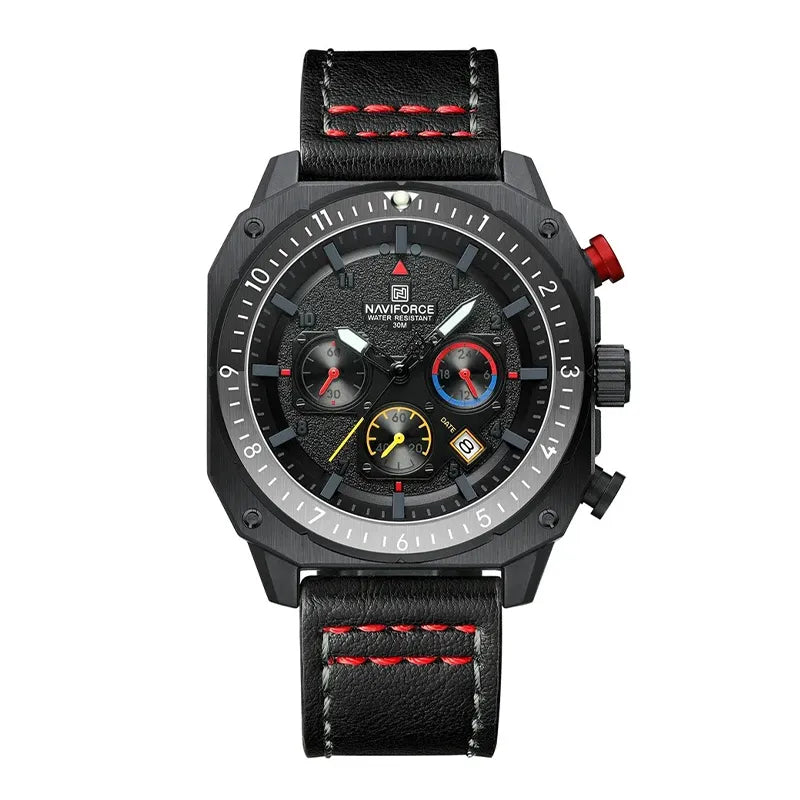 Relógio Masculino Pulseira de Couro Naviforce Signature Dusky