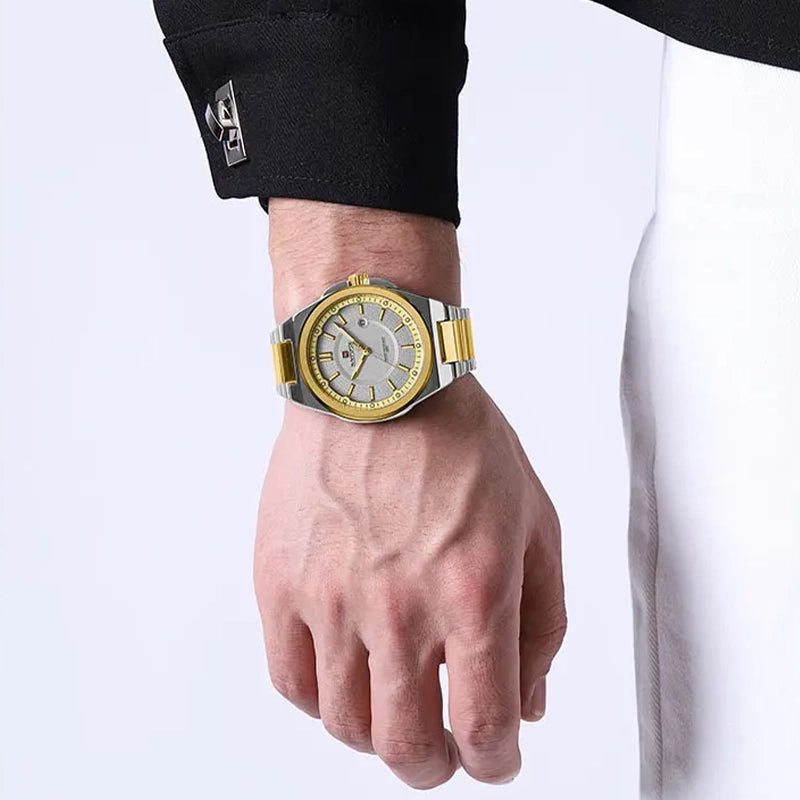 Relógio Casual Masculino Naviforce Just Gold