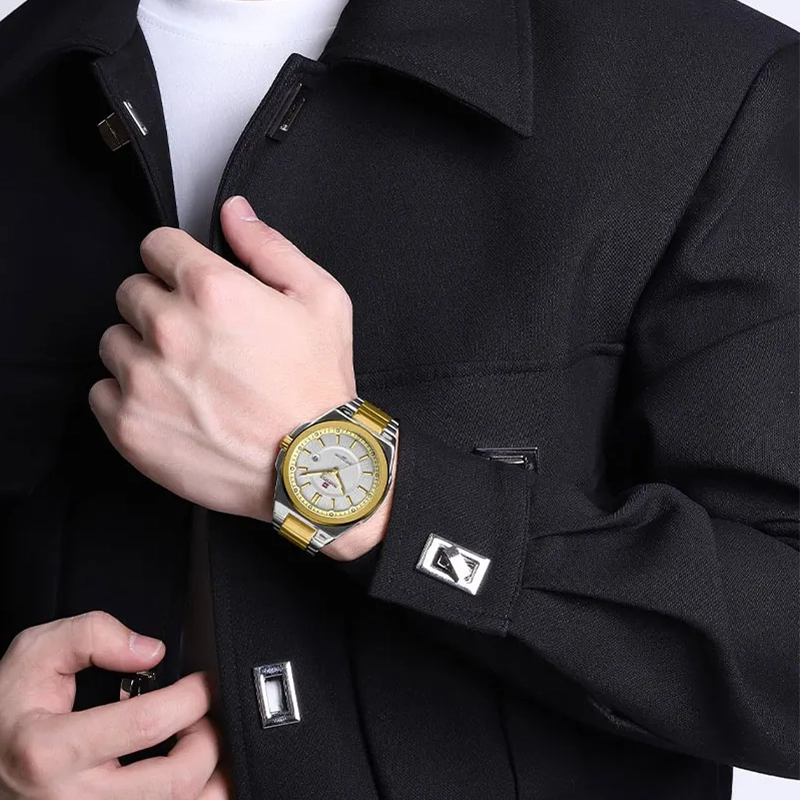 Relógio Casual Masculino Naviforce Just Gold
