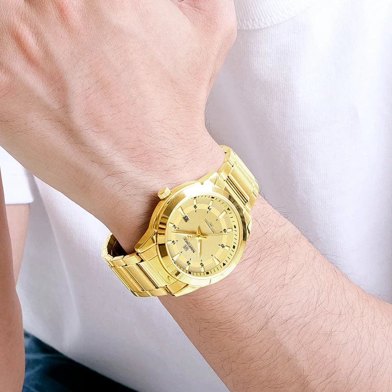 Relógio Masculino Casual Naviforce Select Gold