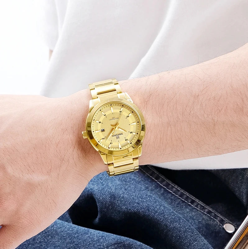 Relógio Masculino Casual Naviforce Select Gold