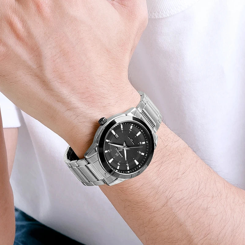 Relógio Masculino Casual Naviforce Select Silver Black