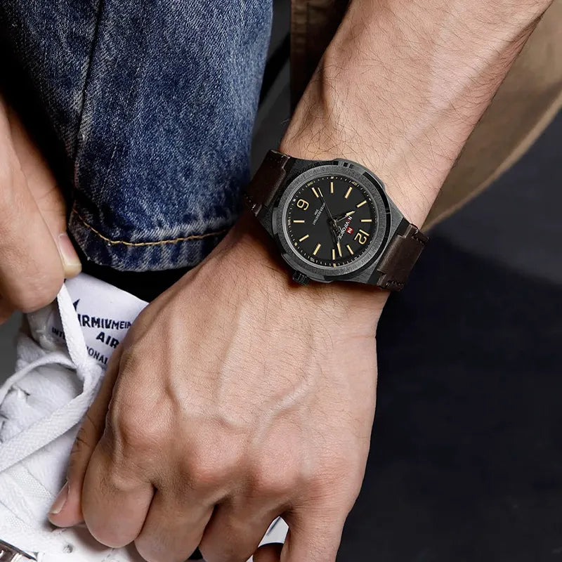 Relógio Casual Masculino Naviforce Basic Dark Brown