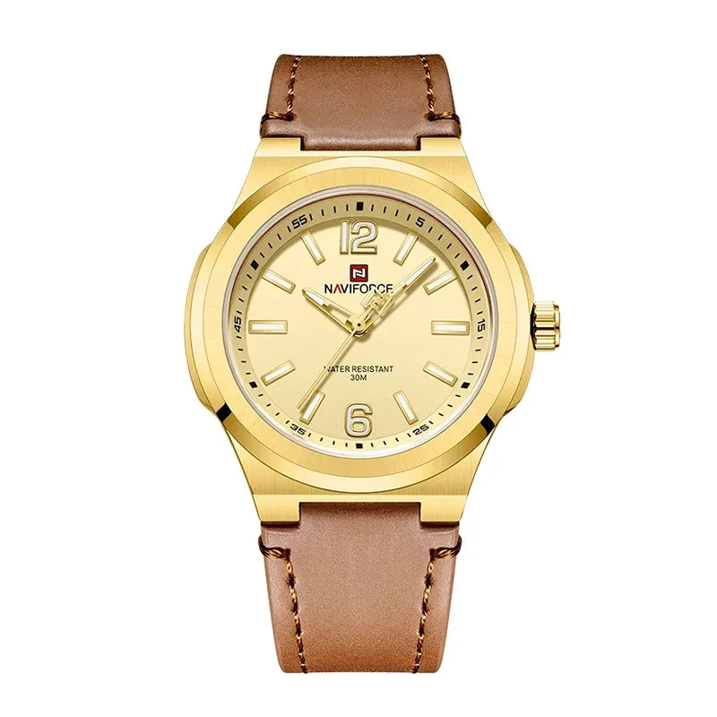 Relógio Casual Masculino Naviforce Basic Gold
