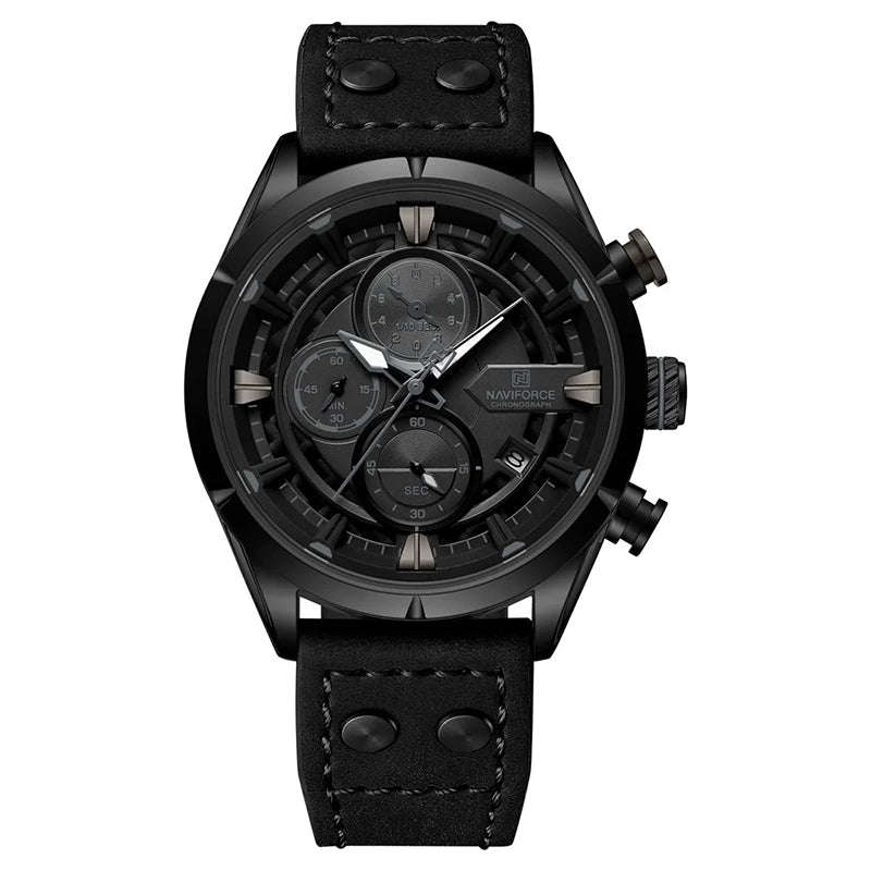 Relógio Cronógrafo Masculino Naviforce Trend Black