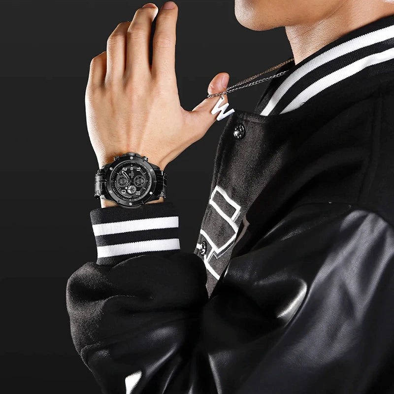 Relógio Masculino em Aço Naviforce Clark Dark