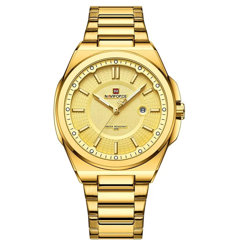 Relógio Casual Masculino Naviforce Just Total Gold