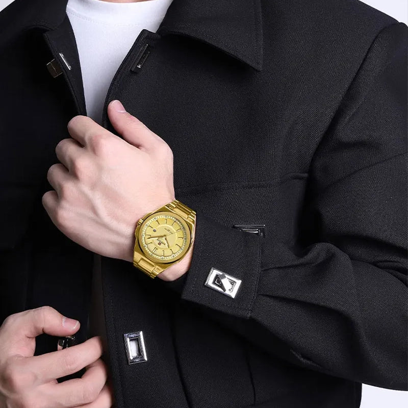 Relógio Casual Masculino Naviforce Just Total Gold