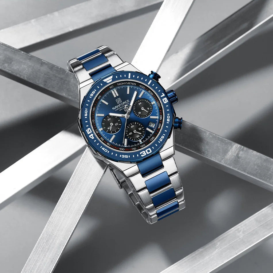 Relógio Naviforce Maverick NF8049 - Cronógrafo Aço Moderno
