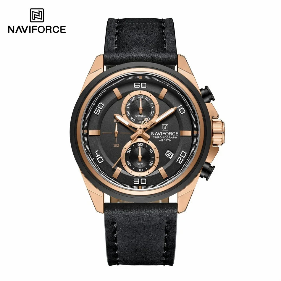 Relógio Naviforce Couro Legítimo NF8075