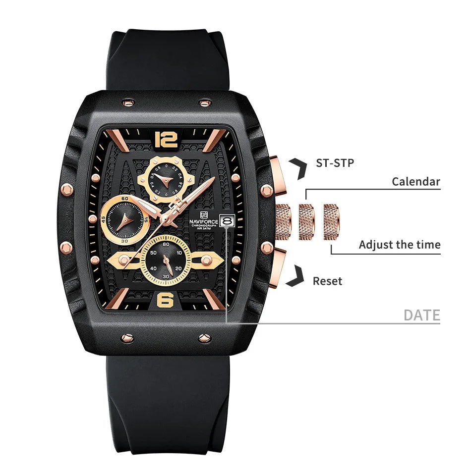 Relógio Naviforce Militar Tonneau NF8025