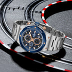 Relógio Naviforce Royal Silver Blue NF8072 - Cronógrafo Aço