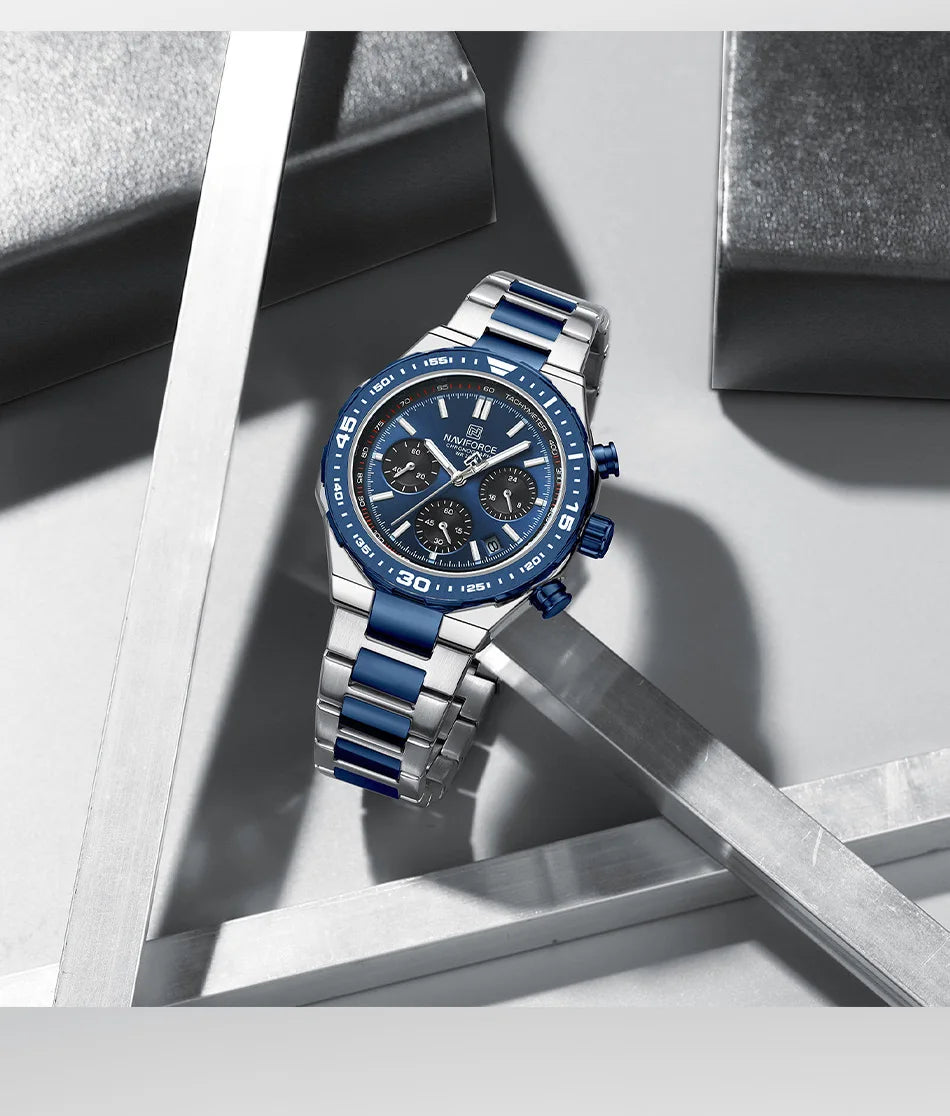 Relógio Naviforce Maverick NF8049 - Cronógrafo Aço Moderno