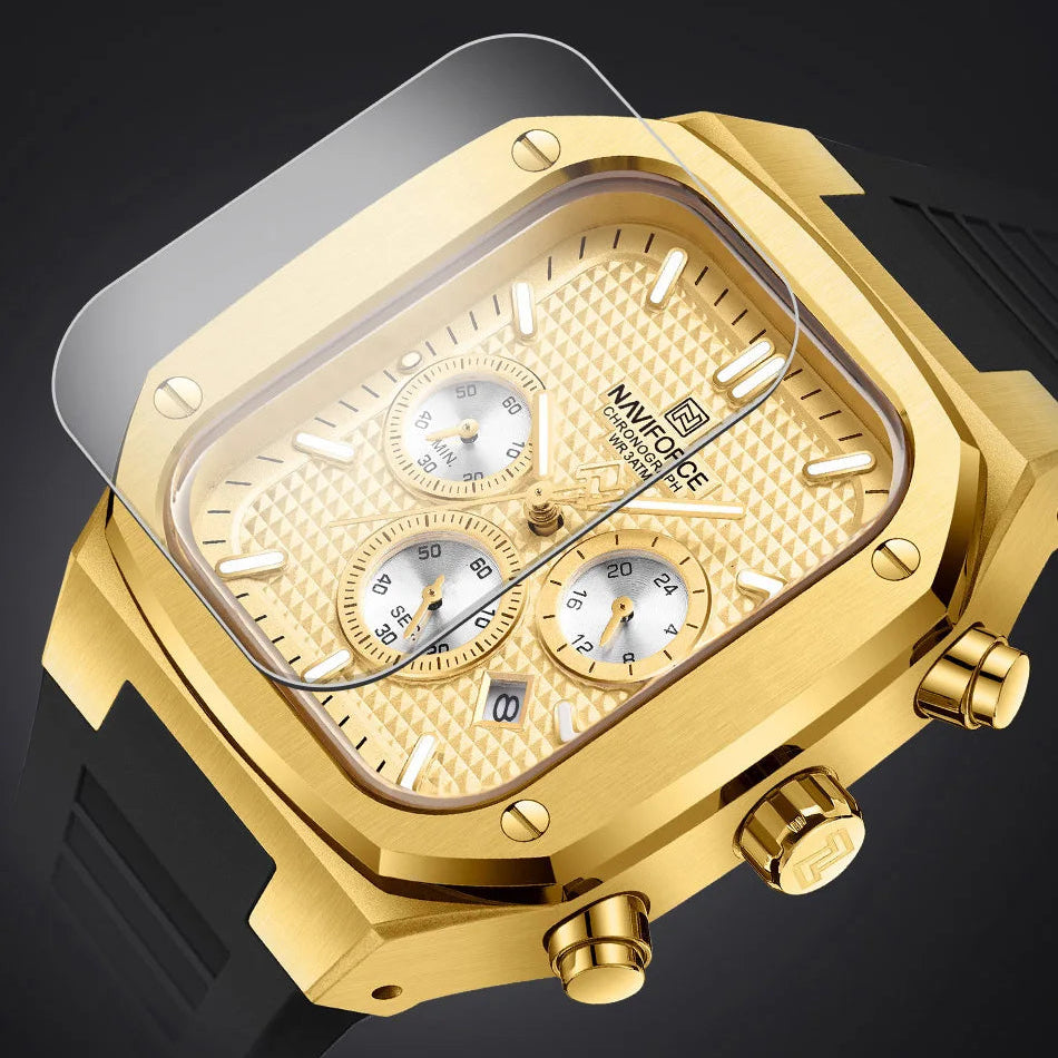 Relógio Naviforce Gold Square NF8037