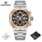Relógio Naviforce Royal NF8072 - Cronógrafo Luxo Aço Inox