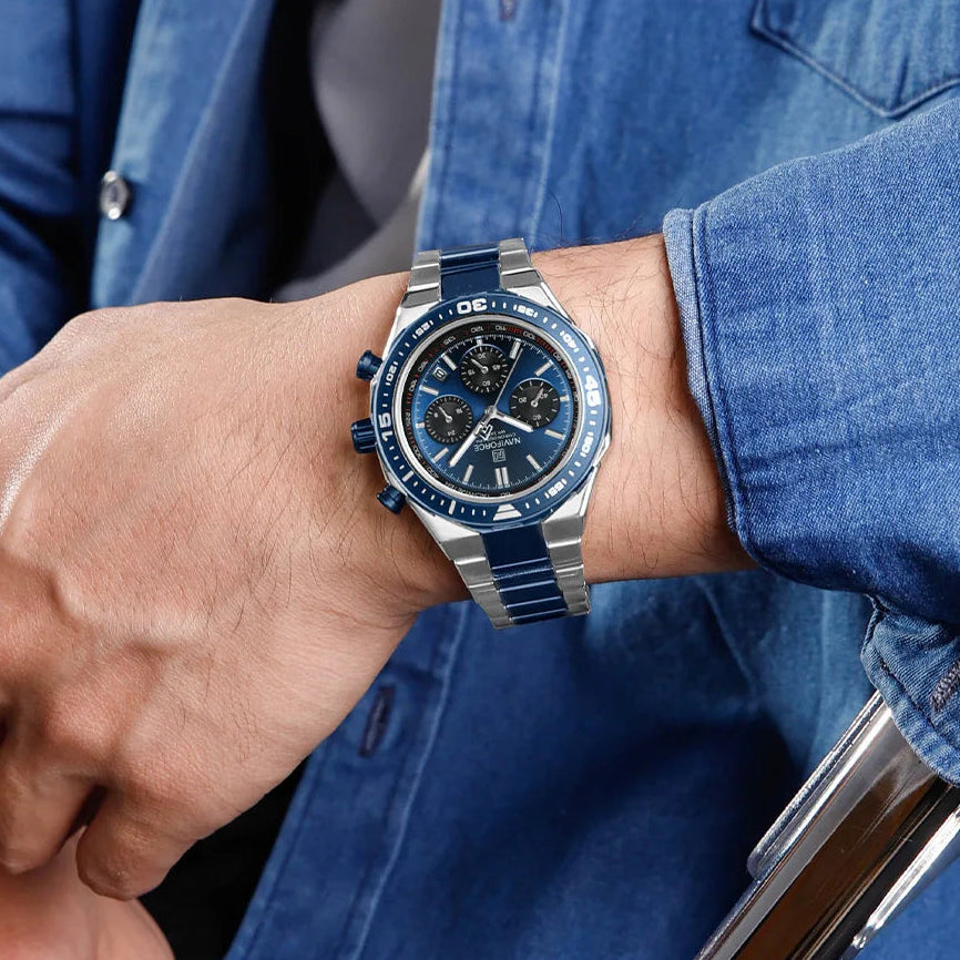 Relógio Naviforce Maverick NF8049 - Cronógrafo Aço Moderno
