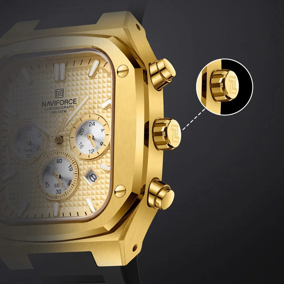 Relógio Naviforce Gold Square NF8037
