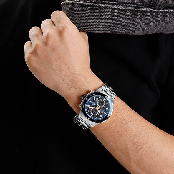 Relógio Naviforce Royal Silver Blue NF8072 - Cronógrafo Aço