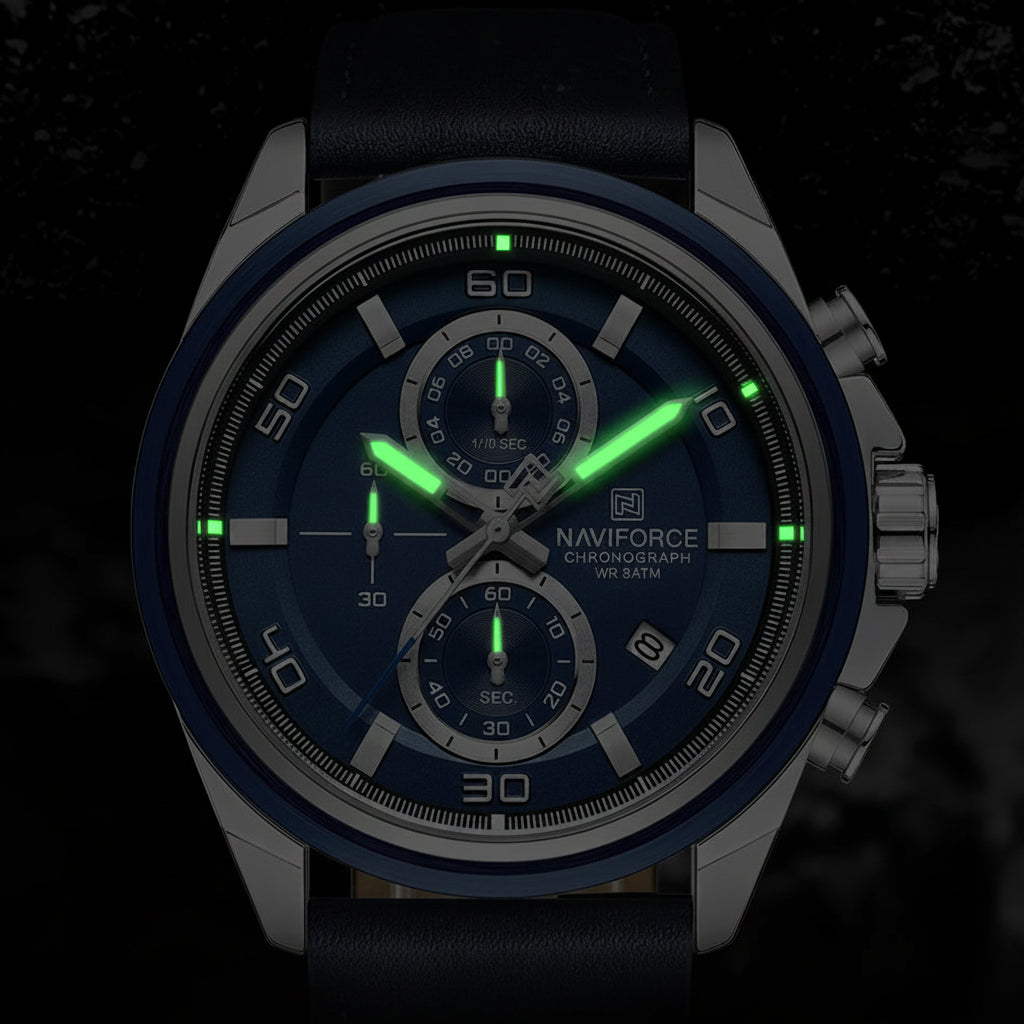 Relógio Naviforce Couro Legítimo NF8075