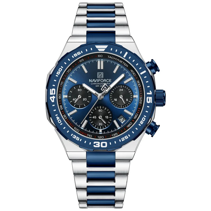 Relógio Naviforce Maverick NF8049 - Cronógrafo Aço Moderno