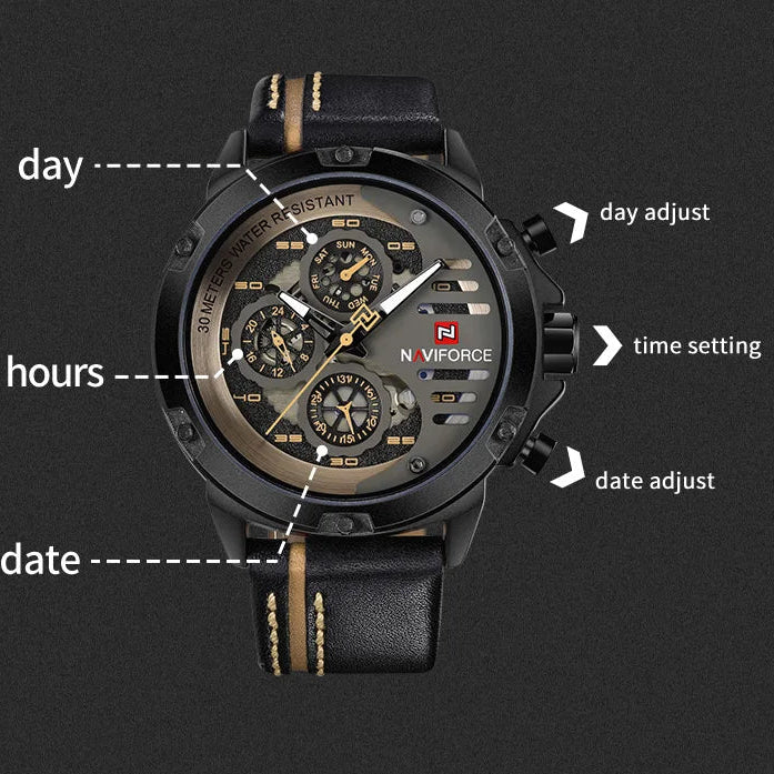 Relógio Naviforce Couro Premium NF9110