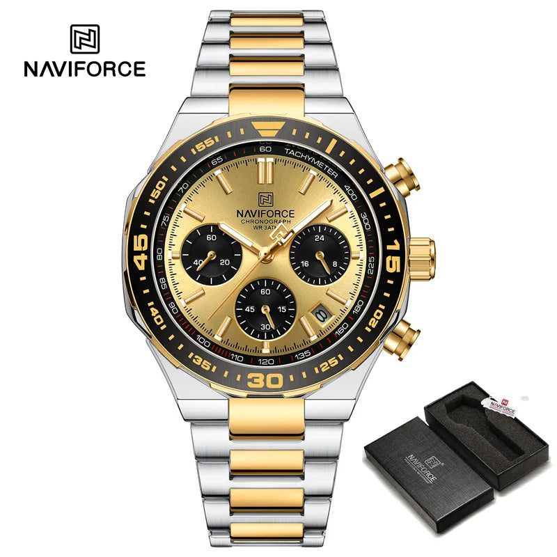 Relógio Naviforce Maverick NF8049 - Cronógrafo Aço Moderno