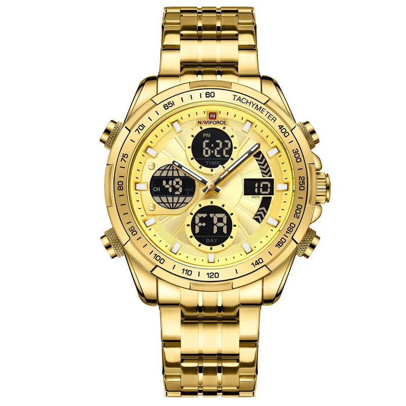 Relógio Naviforce Militar Esportivo Vanguard Gold NF9197