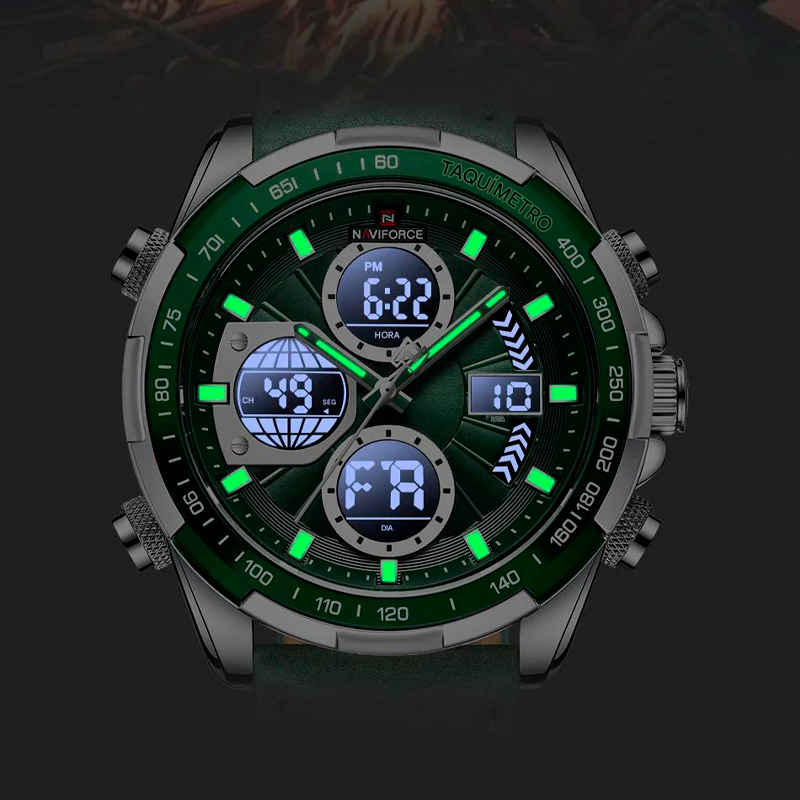 Relógio Naviforce Militar Esportivo Vanguard Green NF9197