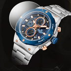 Relógio Naviforce Royal Silver Blue NF8072 - Cronógrafo Aço