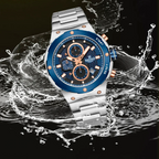 Relógio Naviforce Royal Silver Blue NF8072 - Cronógrafo Aço